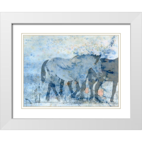 Horse Play White Modern Wood Framed Art Print with Double Matting by Phillip, Jamie