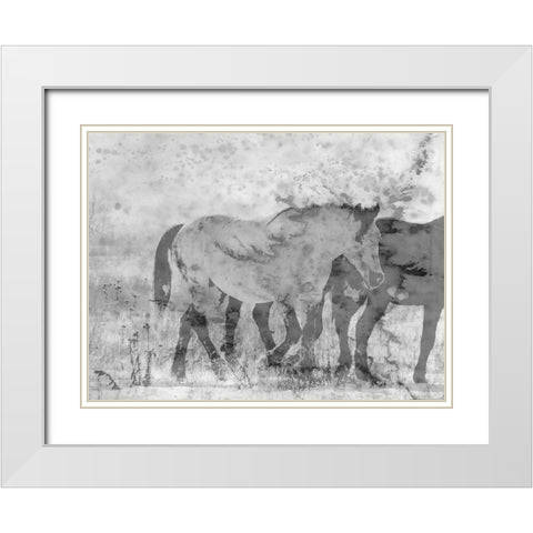 Ranch Horse White Modern Wood Framed Art Print with Double Matting by Phillip, Jamie