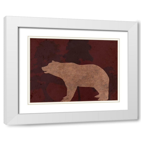Bear White Modern Wood Framed Art Print with Double Matting by Phillip, Jamie