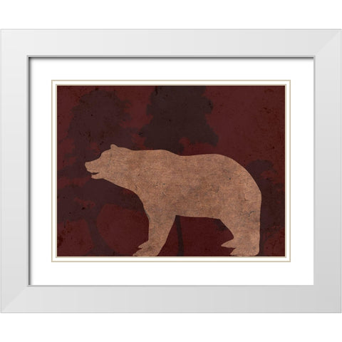 Bear White Modern Wood Framed Art Print with Double Matting by Phillip, Jamie