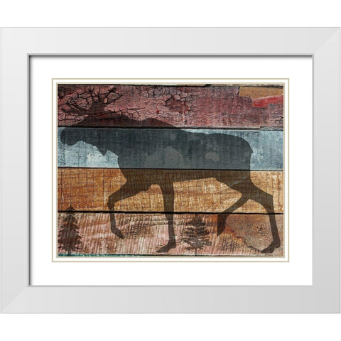 Lodge Animal White Modern Wood Framed Art Print with Double Matting by Phillip, Jamie