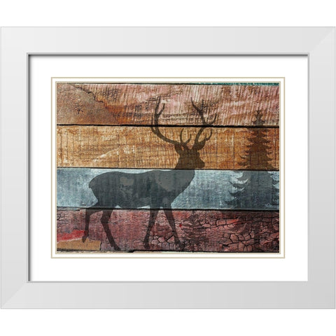Lodge Animal2 White Modern Wood Framed Art Print with Double Matting by Phillip, Jamie