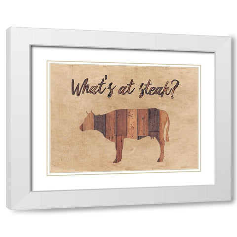 Steak White Modern Wood Framed Art Print with Double Matting by Phillip, Jamie