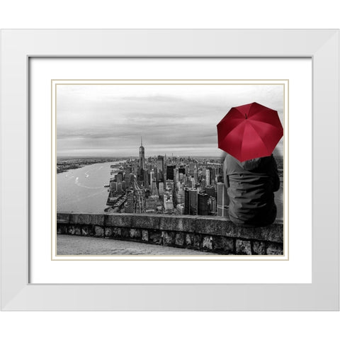 Brave New York Woman White Modern Wood Framed Art Print with Double Matting by Phillip, Jamie