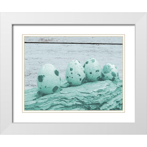 Hatched Of Blues White Modern Wood Framed Art Print with Double Matting by Phillip, Jamie
