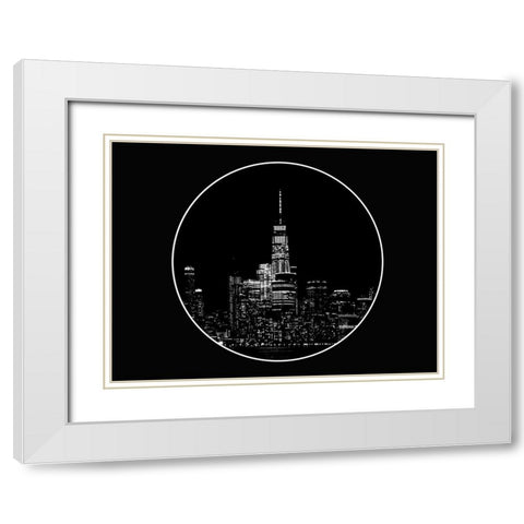 Dark New York White Modern Wood Framed Art Print with Double Matting by Phillip, Jamie