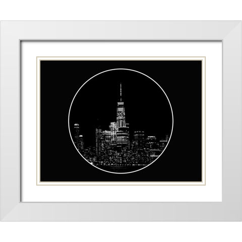 Dark New York White Modern Wood Framed Art Print with Double Matting by Phillip, Jamie
