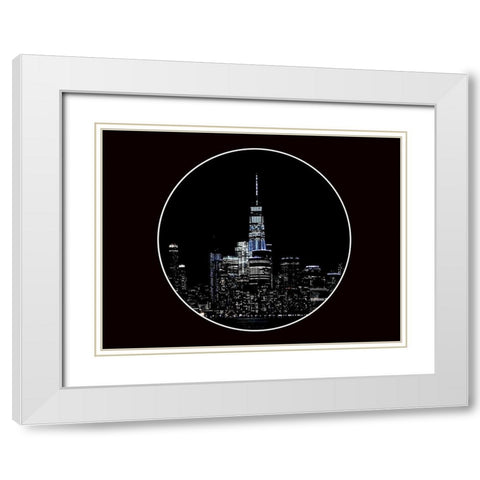 Dark New York 2 White Modern Wood Framed Art Print with Double Matting by Phillip, Jamie