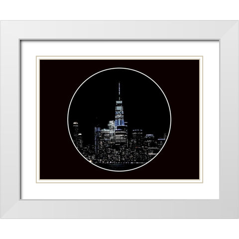 Dark New York 2 White Modern Wood Framed Art Print with Double Matting by Phillip, Jamie