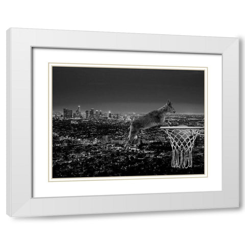 The Goat White Modern Wood Framed Art Print with Double Matting by Phillip, Jamie