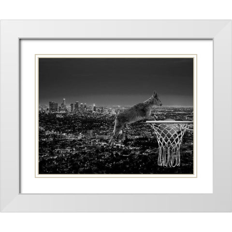 The Goat White Modern Wood Framed Art Print with Double Matting by Phillip, Jamie