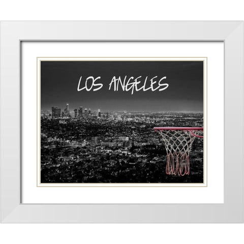 Los Angeles White Modern Wood Framed Art Print with Double Matting by Phillip, Jamie