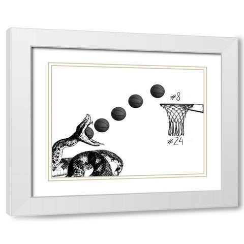 Mamba White Modern Wood Framed Art Print with Double Matting by Phillip, Jamie