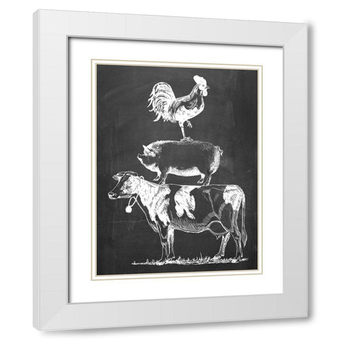 Farm Animals White Modern Wood Framed Art Print with Double Matting by Phillip, Jamie