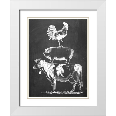 Farm Animals White Modern Wood Framed Art Print with Double Matting by Phillip, Jamie