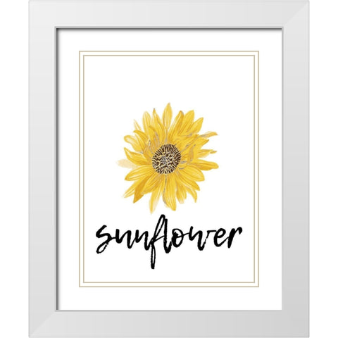 Sunflower  White Modern Wood Framed Art Print with Double Matting by Phillip, Jamie