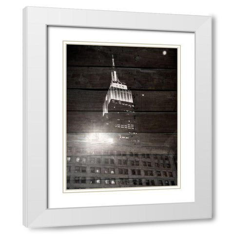 Good Night New York White Modern Wood Framed Art Print with Double Matting by Phillip, Jamie