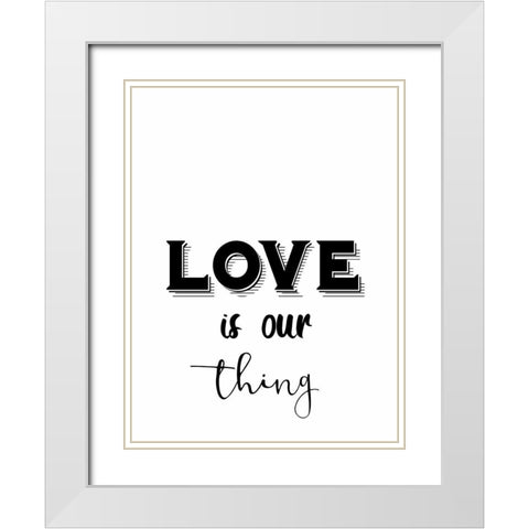 Our Love White Modern Wood Framed Art Print with Double Matting by Phillip, Jamie