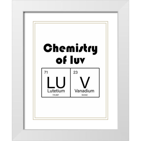 Love Chemistry White Modern Wood Framed Art Print with Double Matting by Phillip, Jamie