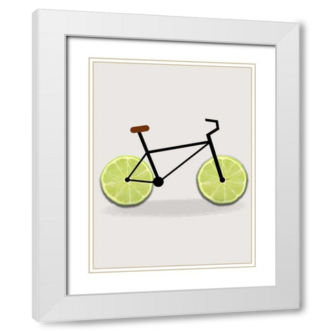 Lime Bike White Modern Wood Framed Art Print with Double Matting by Phillip, Jamie