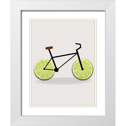 Lime Bike White Modern Wood Framed Art Print with Double Matting by Phillip, Jamie