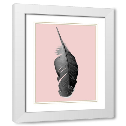 Pink Flight White Modern Wood Framed Art Print with Double Matting by Phillip, Jamie