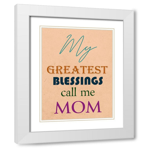 Mom White Modern Wood Framed Art Print with Double Matting by Phillip, Jamie