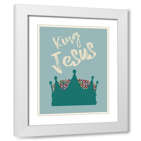 King Jesus White Modern Wood Framed Art Print with Double Matting by Phillip, Jamie