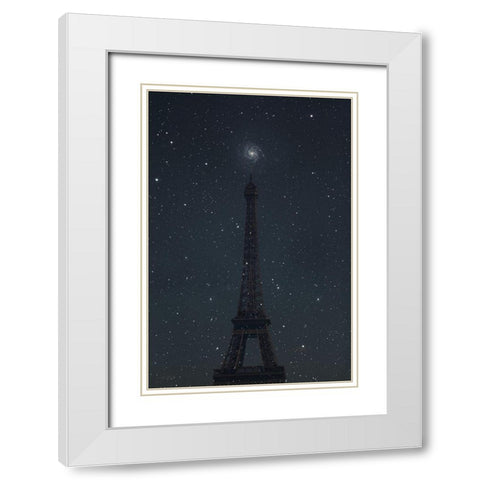 Astronomical Paris White Modern Wood Framed Art Print with Double Matting by Phillip, Jamie
