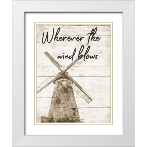 Wind Farm White Modern Wood Framed Art Print with Double Matting by Phillip, Jamie