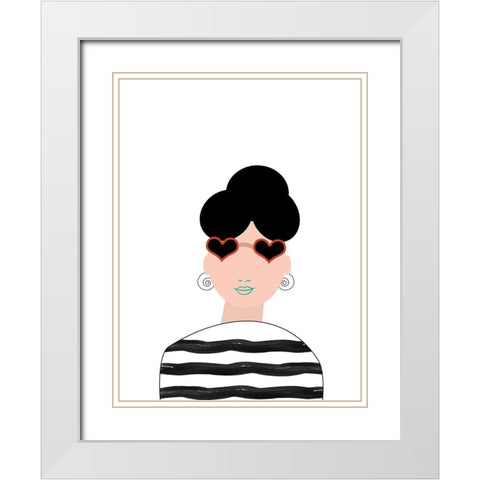 Pretty Woman 3 White Modern Wood Framed Art Print with Double Matting by Phillip, Jamie