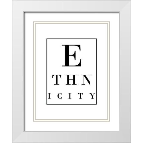 Ethnicity BW White Modern Wood Framed Art Print with Double Matting by Phillip, Jamie