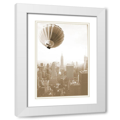 Fly By New York White Modern Wood Framed Art Print with Double Matting by Phillip, Jamie