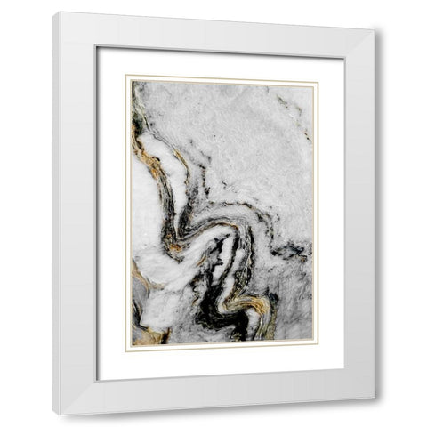 Black And Gold White Modern Wood Framed Art Print with Double Matting by Phillip, Jamie