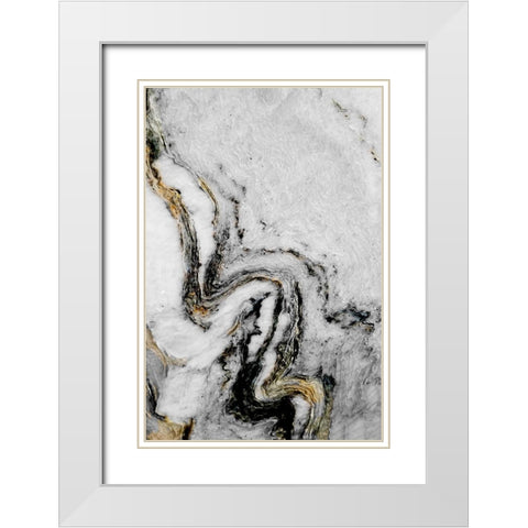 Black And Gold White Modern Wood Framed Art Print with Double Matting by Phillip, Jamie