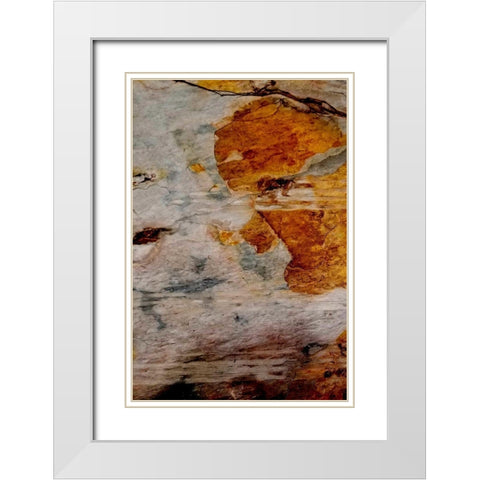 Earths Core Abstract White Modern Wood Framed Art Print with Double Matting by Phillip, Jamie