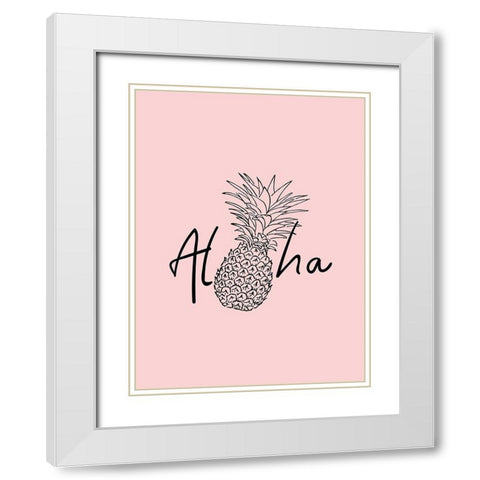 Aloha White Modern Wood Framed Art Print with Double Matting by Phillip, Jamie