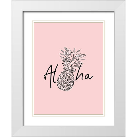 Aloha White Modern Wood Framed Art Print with Double Matting by Phillip, Jamie