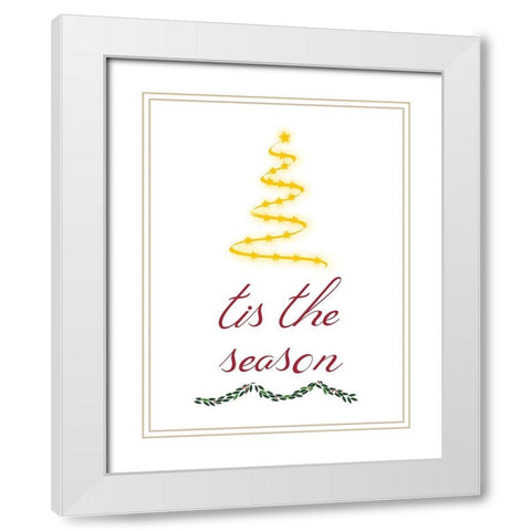 Tis The Season White Modern Wood Framed Art Print with Double Matting by Phillip, Jamie