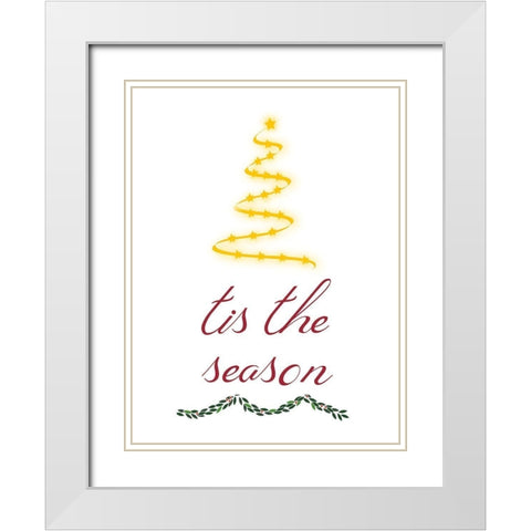 Tis The Season White Modern Wood Framed Art Print with Double Matting by Phillip, Jamie