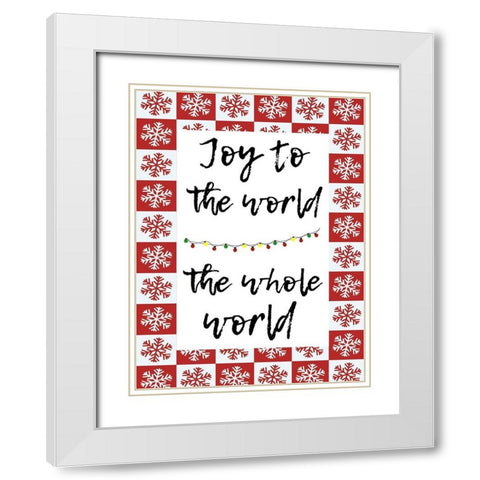 Joy To The World White Modern Wood Framed Art Print with Double Matting by Phillip, Jamie