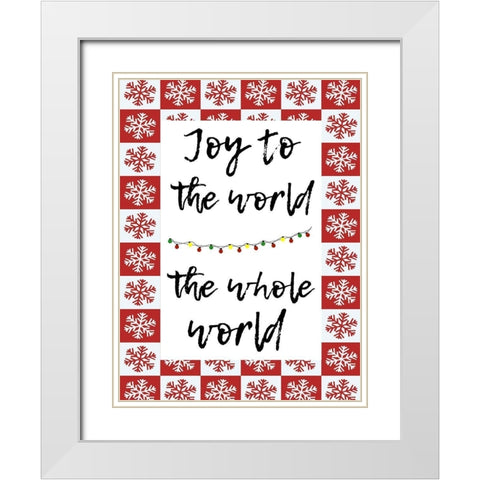 Joy To The World White Modern Wood Framed Art Print with Double Matting by Phillip, Jamie
