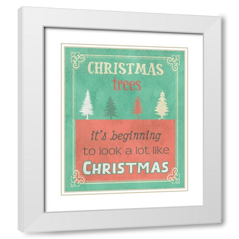 Christmas Trees White Modern Wood Framed Art Print with Double Matting by Phillip, Jamie