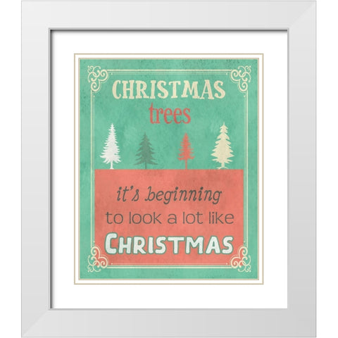 Christmas Trees White Modern Wood Framed Art Print with Double Matting by Phillip, Jamie