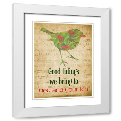 Good Tidings White Modern Wood Framed Art Print with Double Matting by Phillip, Jamie
