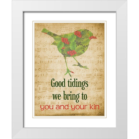 Good Tidings White Modern Wood Framed Art Print with Double Matting by Phillip, Jamie