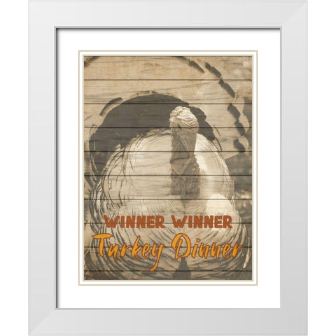 Turkey Dinner White Modern Wood Framed Art Print with Double Matting by Phillip, Jamie