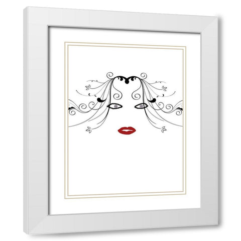 Hey Girl White Modern Wood Framed Art Print with Double Matting by Phillip, Jamie