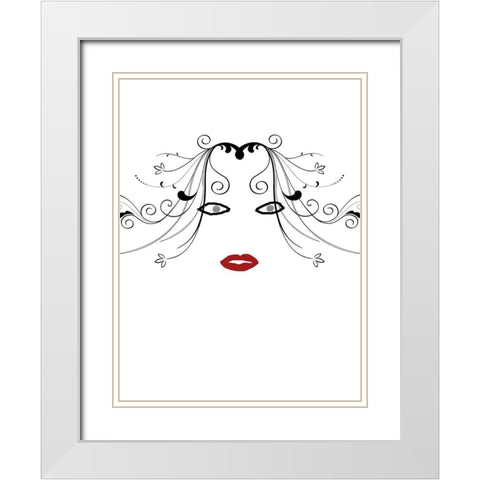 Hey Girl White Modern Wood Framed Art Print with Double Matting by Phillip, Jamie