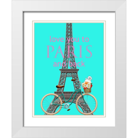 Paris Love White Modern Wood Framed Art Print with Double Matting by Phillip, Jamie